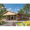 Casa de madera   "AINSA TWINSKIN , 96 m2 + 20 m2 terraza " en doble pared - 44 - 50 - 44mm