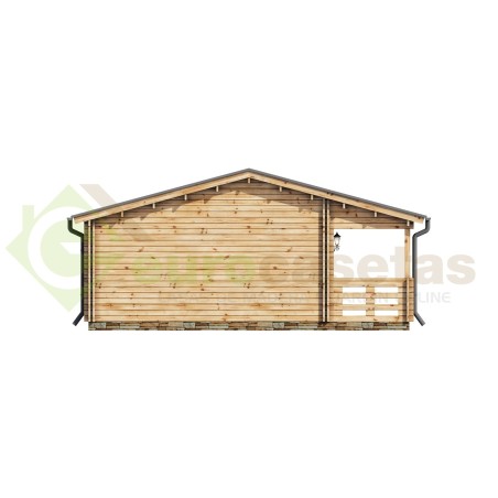 Casa de madera "MAGDA TWINSKIN, 74 m2 " en doble pared 44-50-44