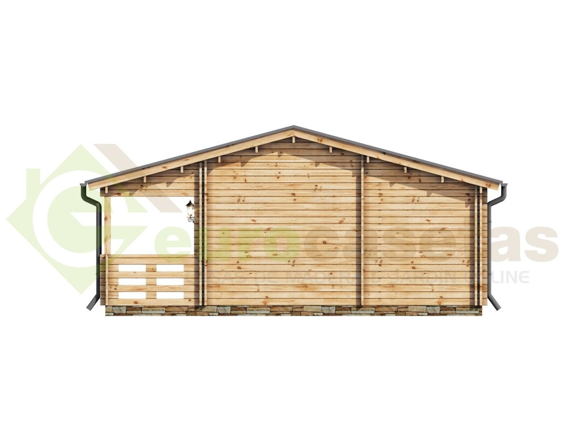 Casa de madera  "MAGDA  TWINSKIN, 74 m2 " en doble pared 44-50-44