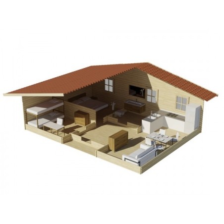 Casa de madera  "KRISTI  NORDIC, 64,9 m2" - 70 mm