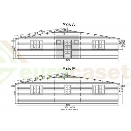 Casa de madera  "KRISTI  NORDIC, 64,9 m2" - 70 mm