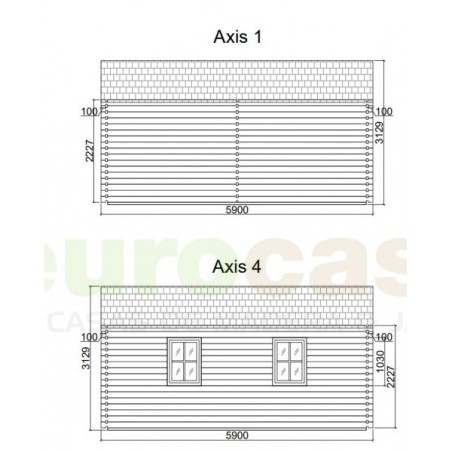Casa de madera  "KRISTI  NORDIC, 64,9 m2" - 70 mm