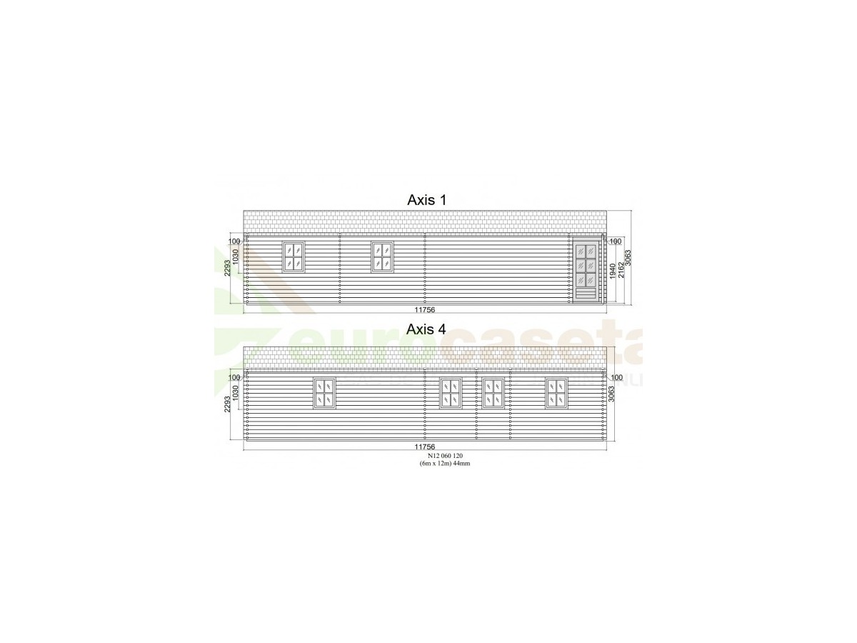 Casa de madera "MALLORCA NORDIC, 72 m2" - 70 mm