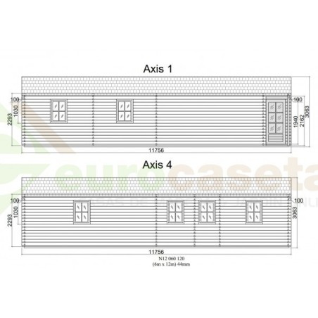 Casa de madera "MALLORCA NORDIC, 72 m2" - 70 mm