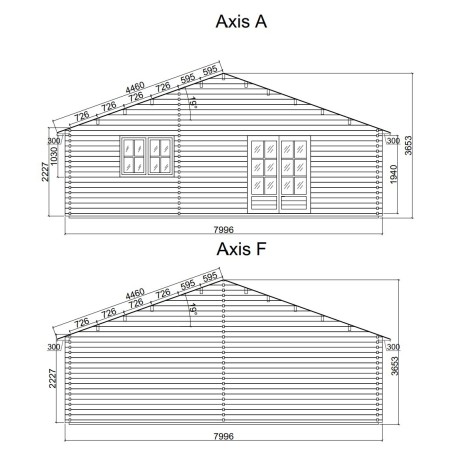 Casa de madera  "SINTRA NORDIC , 116 m2 " - 70 mm