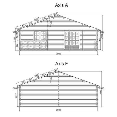 Casa de madera "ESTORIL NORDIC , 136 m2 " - 70 mm