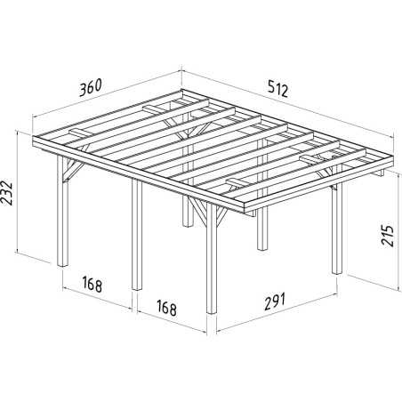 CARPORT DE MADERA KARL 11,7 m2 
