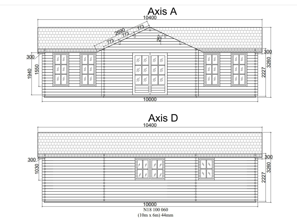Casa de madera  "FLORIDA NORDIC , 60 m2"- 70 mm
