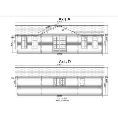 Casa de madera  "FLORIDA NORDIC , 60 m2"- 70 mm