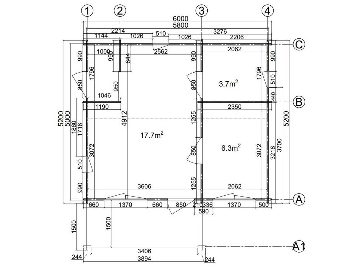 CASA DE MADERA HAKAN NORDIC 36 m2 , 70 mm