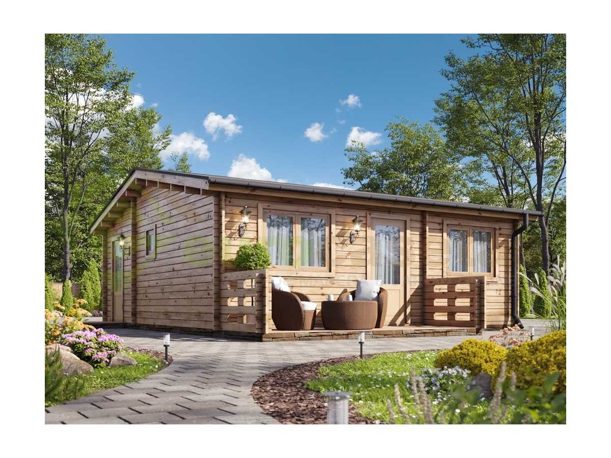 Casa de madera "HAKAN PLUS NORDIC , 50 m2", 70 mm Casa de madera "HAKAN PLUS NORDIC , 50 m2", 70 mm