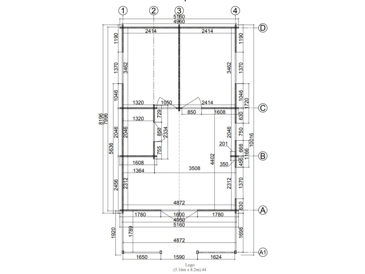 Casa de madera LUGO NORDIC, 52 m2  - 70mm