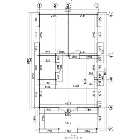 Casa de madera LUGO NORDIC, 52 m2 - 70mm