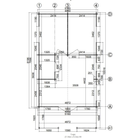 Casa de madera LUGO NORDIC, 52 m2  - 70mm