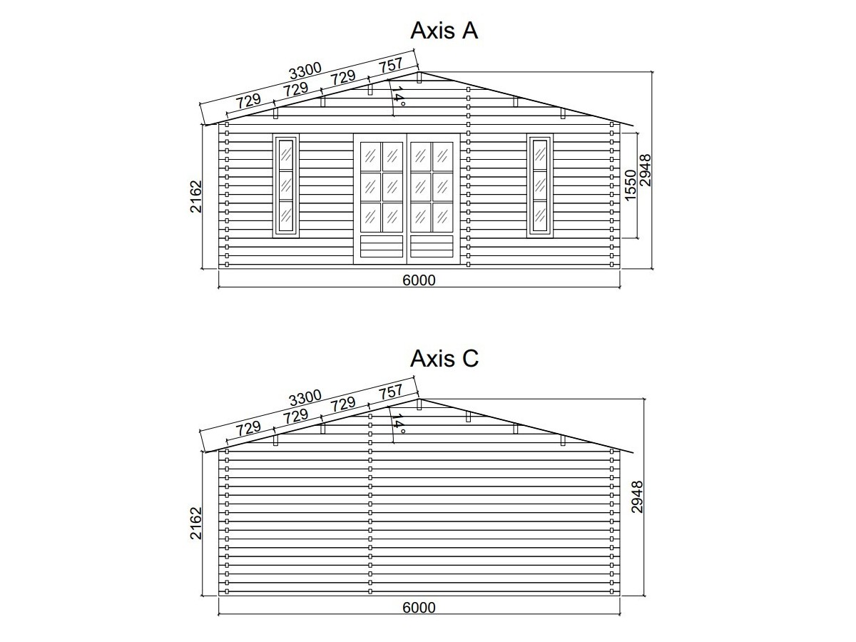 Casa de madera   "PADOVA PLUS  48 m2"