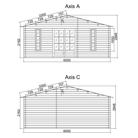 Casa de madera   "PADOVA PLUS  48 m2"