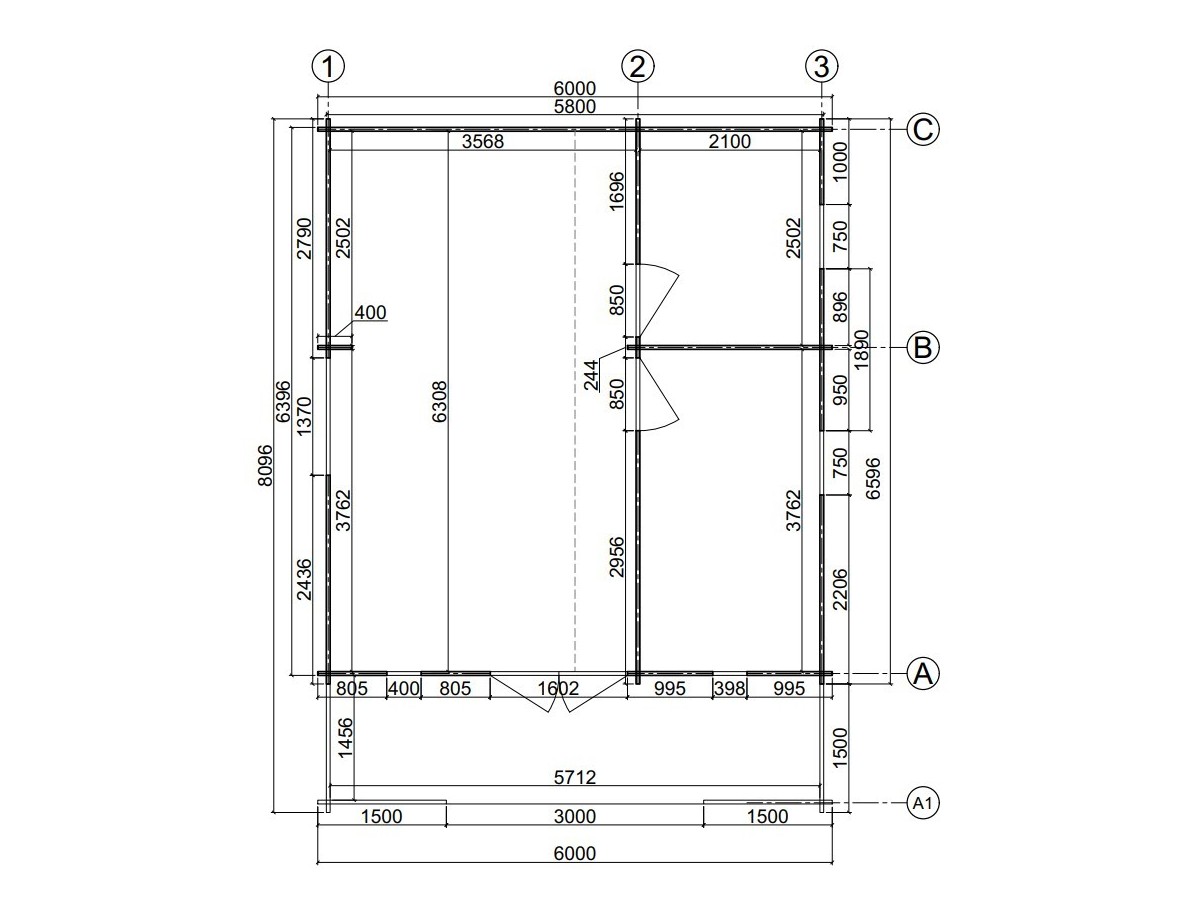 Casa de madera   "PADOVA PLUS  48 m2"