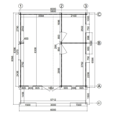 Casa de madera   "PADOVA PLUS  48 m2"