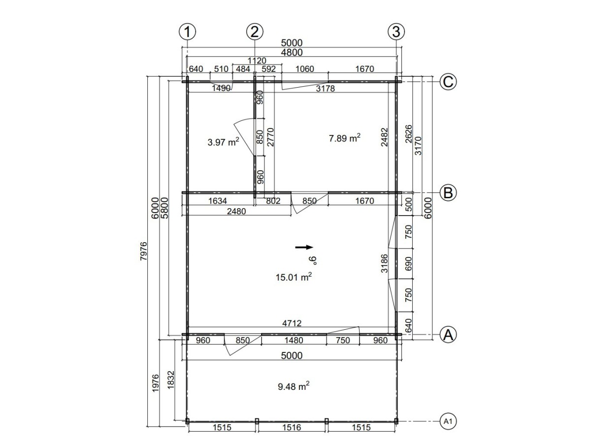 Maison en bois / Valencia 40 m2 - 44 mm