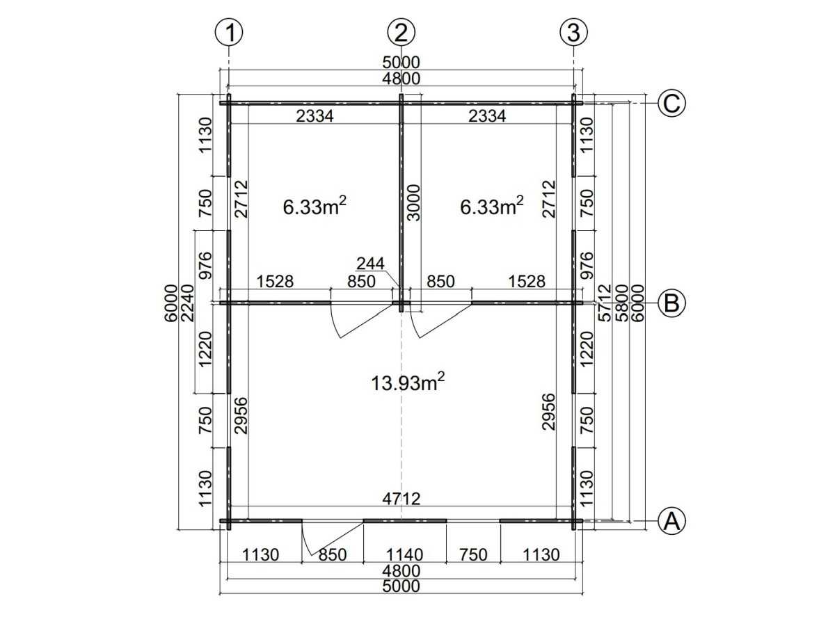 Casa de madera "BERTA 5x6 , 30 m2 " 