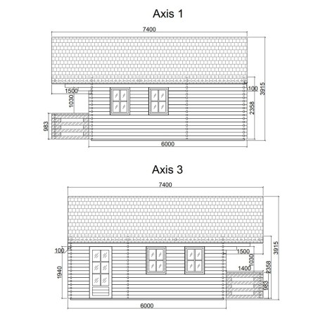 Casa de madera NOIA , 44 mm 