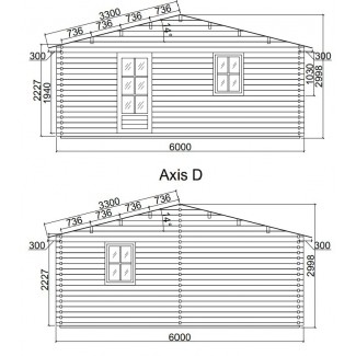 Casa de madera  "JULIA 6 , 36 m2  " 