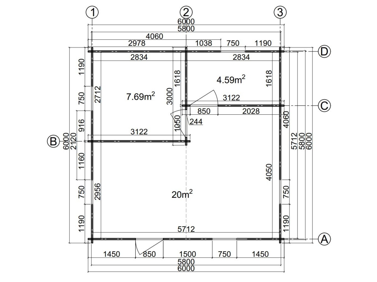 Casa de madera  "JULIA 6 , 36 m2  " 