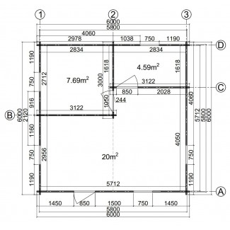 Casa de madera  "JULIA 6 , 36 m2  " 