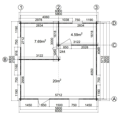 Casa de madera  "JULIA 6 , 36 m2  " 