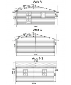 Casa de madera  "BERTA 6x6 , 36 m2  " 