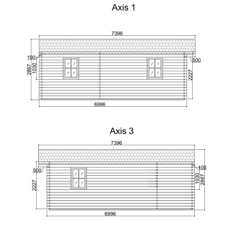 Casa de madera  "JULIA 5x7 , 35 m2  " 
