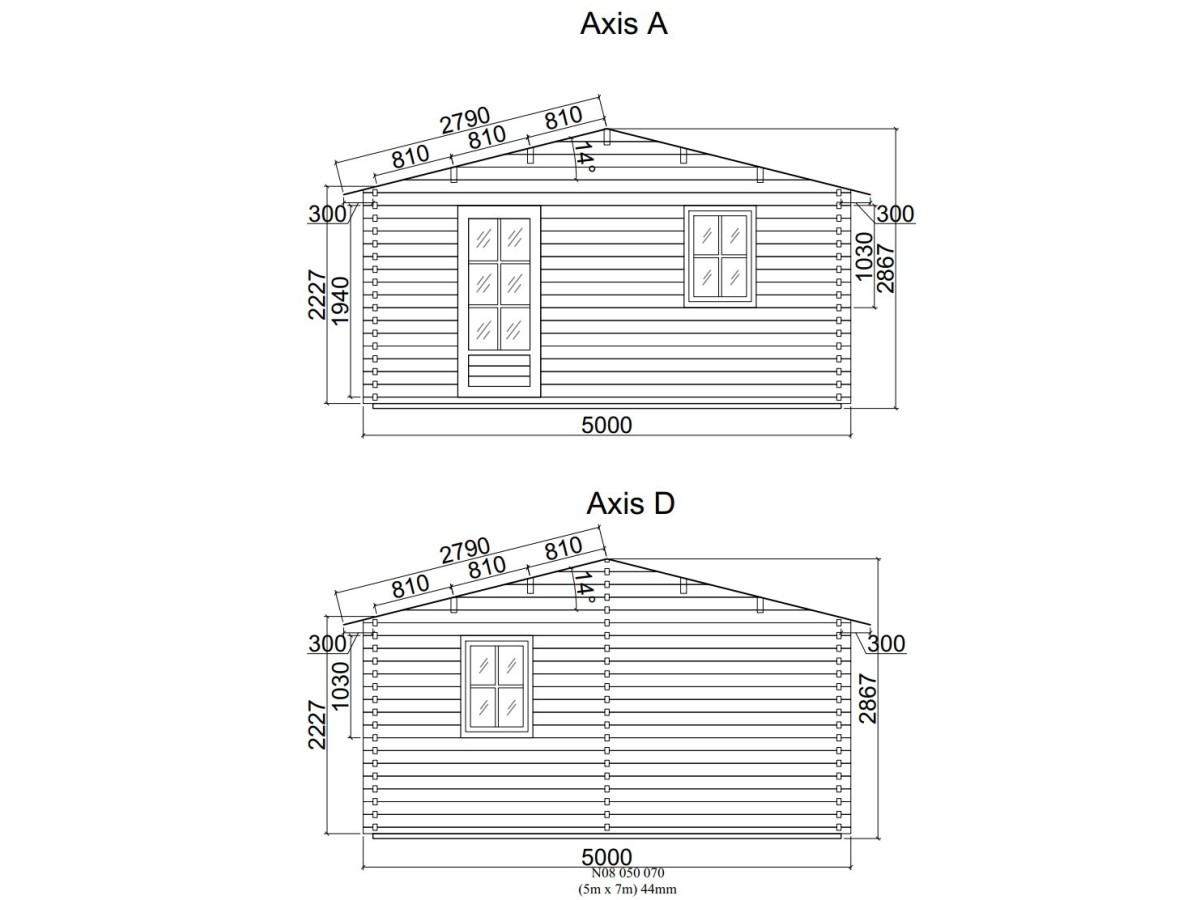 Casa de madera  "JULIA 5x7 , 35 m2  " 