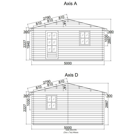 Casa de madera  "JULIA 5x7 , 35 m2  " 