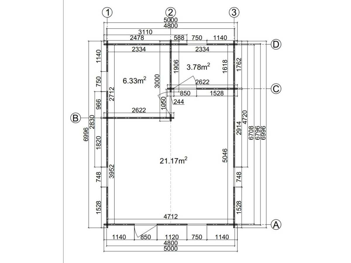 Casa de madera "JULIA 5x7 , 35 m2 " 