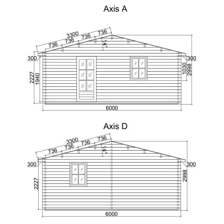 Casa de madera  "JULIA 6x8 , 48 m2  " 