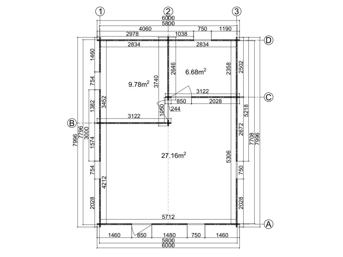 Casa de madera  "JULIA 6x8 , 48 m2  " 