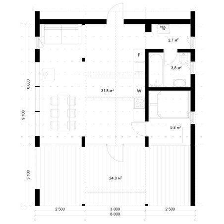 Barnyhouse "IBIZA ,72 m2"