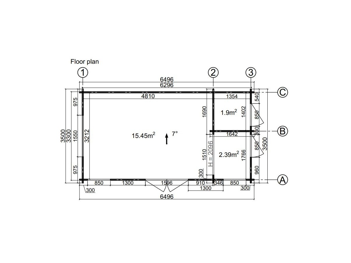 Casa de madeira Granada 22m², 44mm