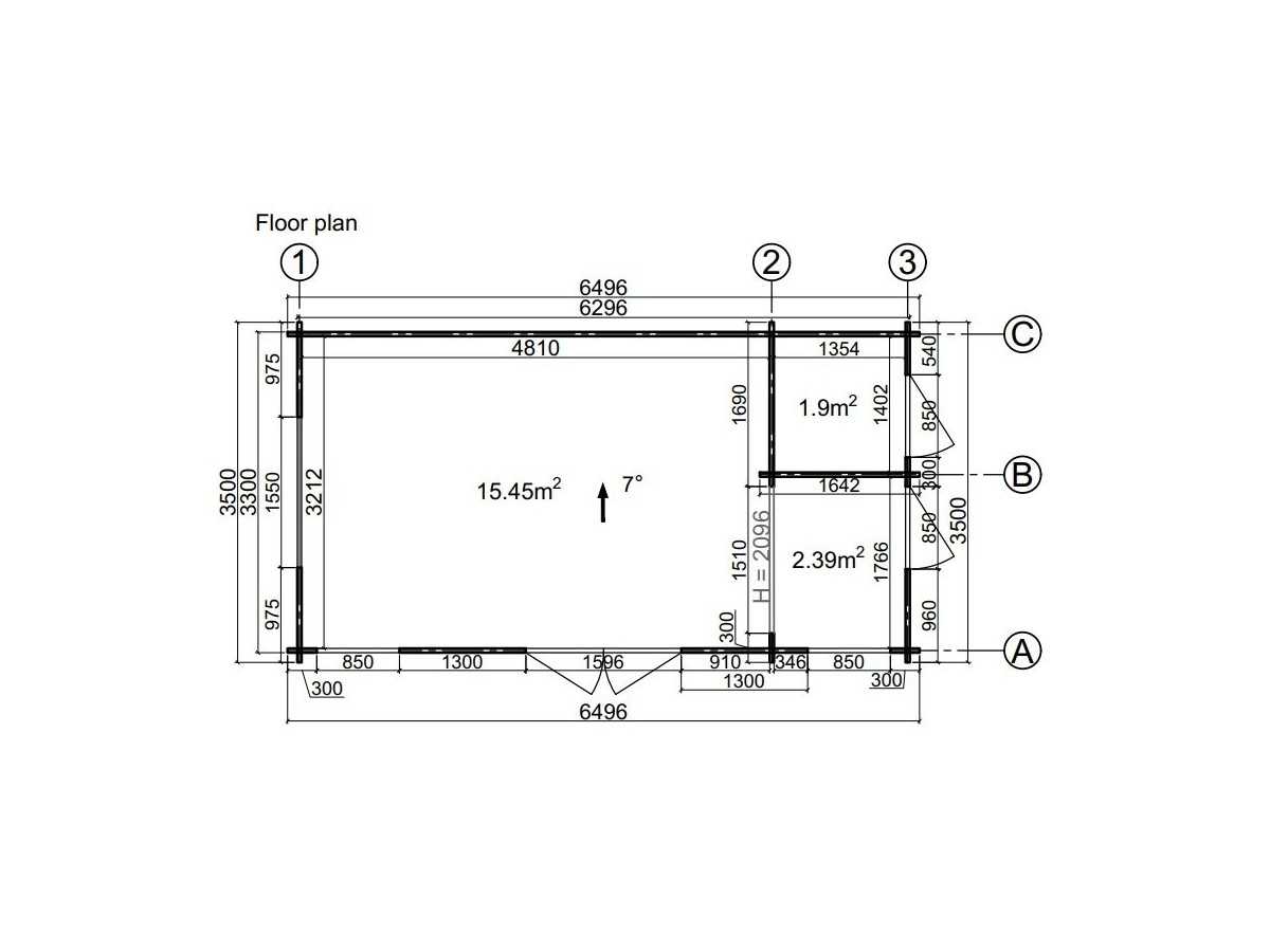 Maison en bois Grenade 22m², 44mm