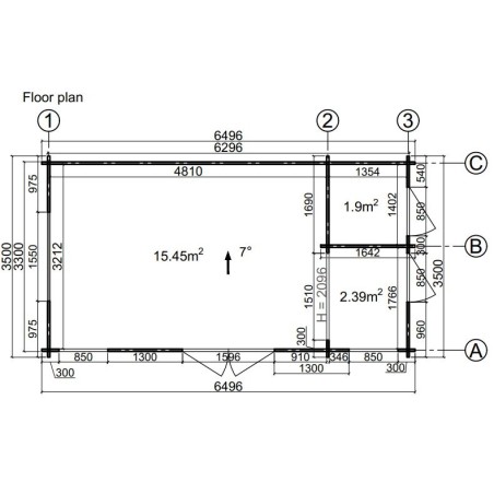 Casa de madeira Granada 22m², 44mm