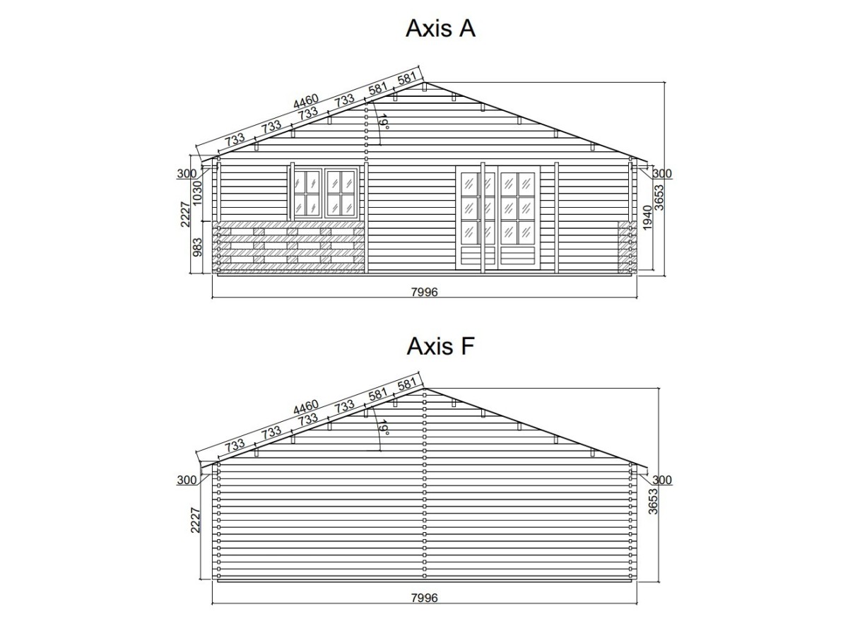 Casa de madera  "ESTORIL , 136 m2 " - 44 mm