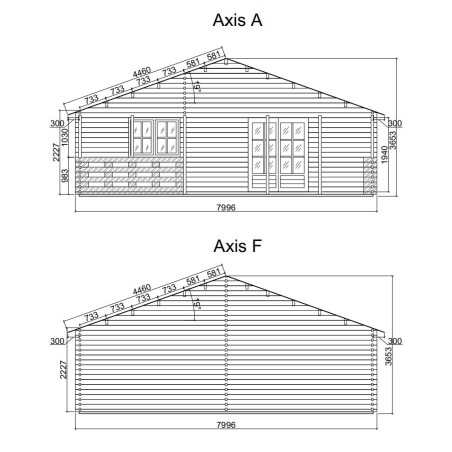 Casa de madera  "ESTORIL , 136 m2 " - 44 mm