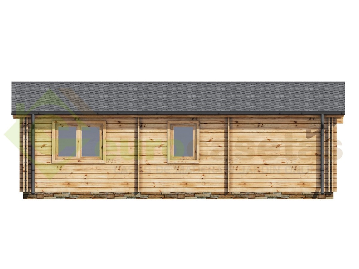 Casa de madera "ALMERIA TWINSKIN, 53 m2 " en doble pared - 44 -50-44 mm