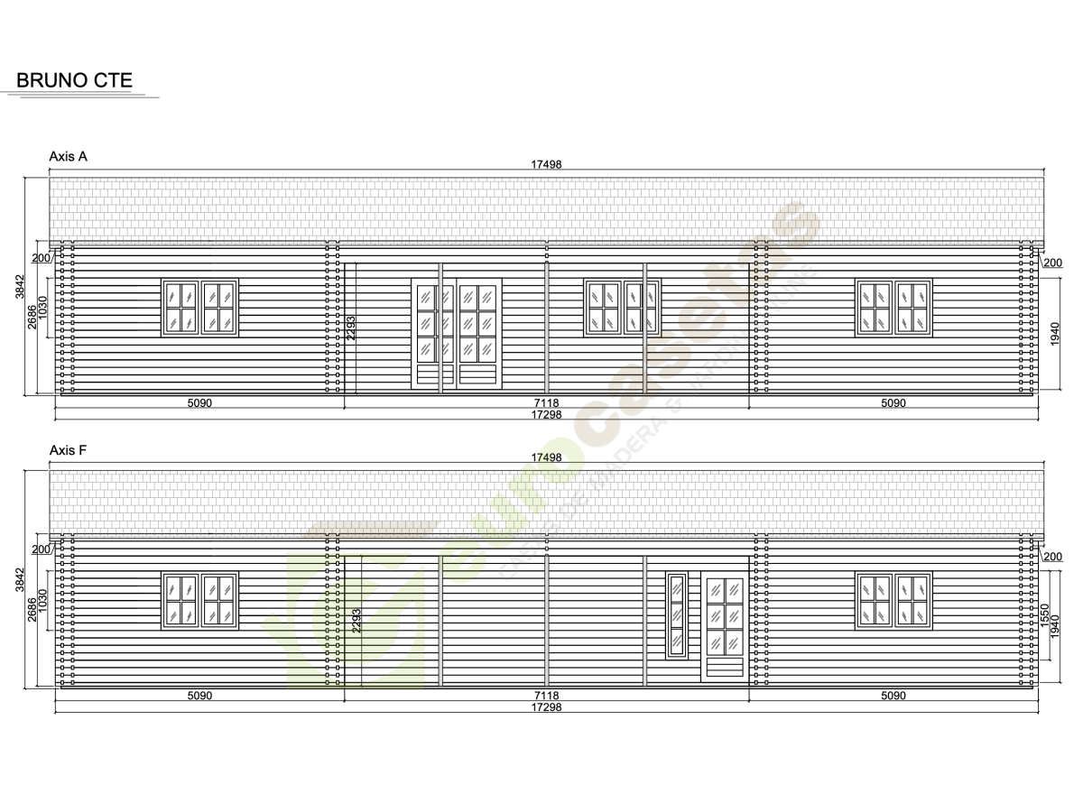 Casas de madera   / BRUNO CTE - 44 -140- 44 mm