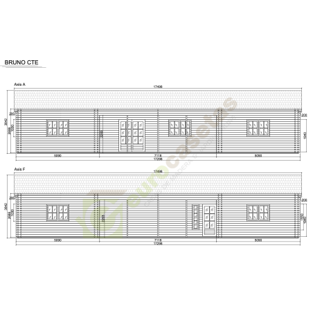 Wooden houses / Bruno CTE - 44 -140-44 mm