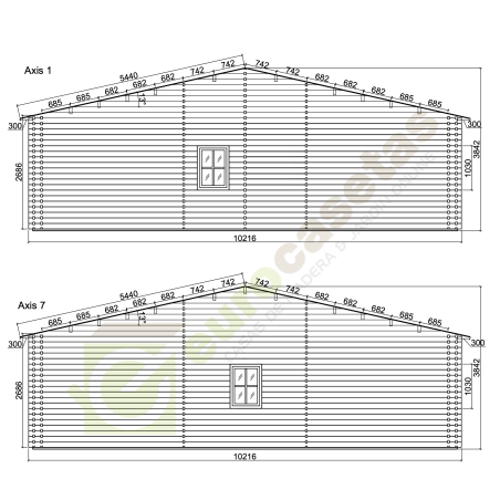 Wooden houses / Bruno CTE - 44 -140-44 mm