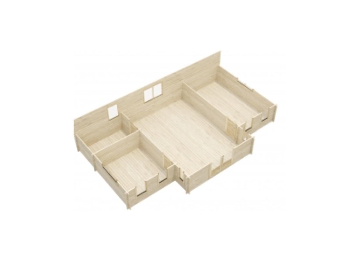Casa de madera  "FLORIDA  CTE " en doble pared 44-140-44 mm