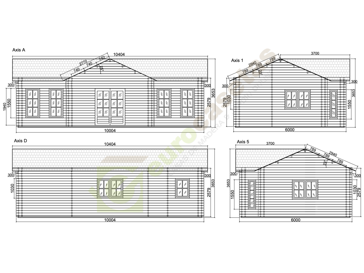 Casa de madera "FLORIDA CTE " en doble pared 44-140-44 mm
