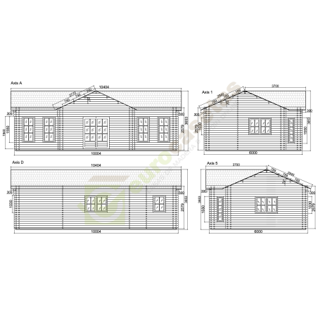 Casa de madera  "FLORIDA  CTE " en doble pared 44-140-44 mm