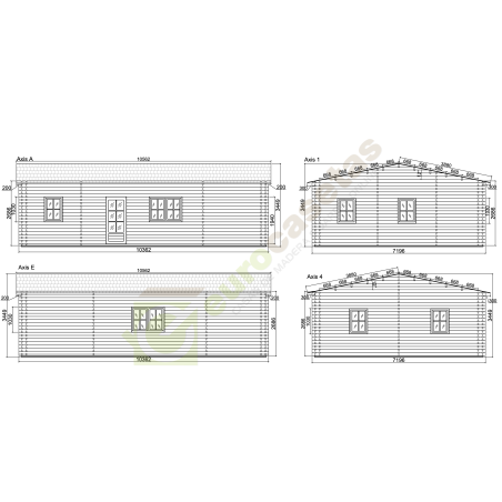 Casa de madera "RADO CTE 74  m2" - 44-140-44 mm